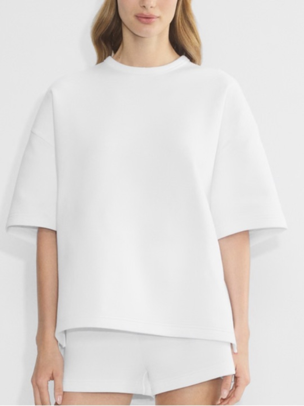 NWOT - Aritzia ARO Structured Boxy Half-sleeve Tee with side slits
